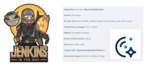 jenkins is the way to space logo and KP Labs logo with company information