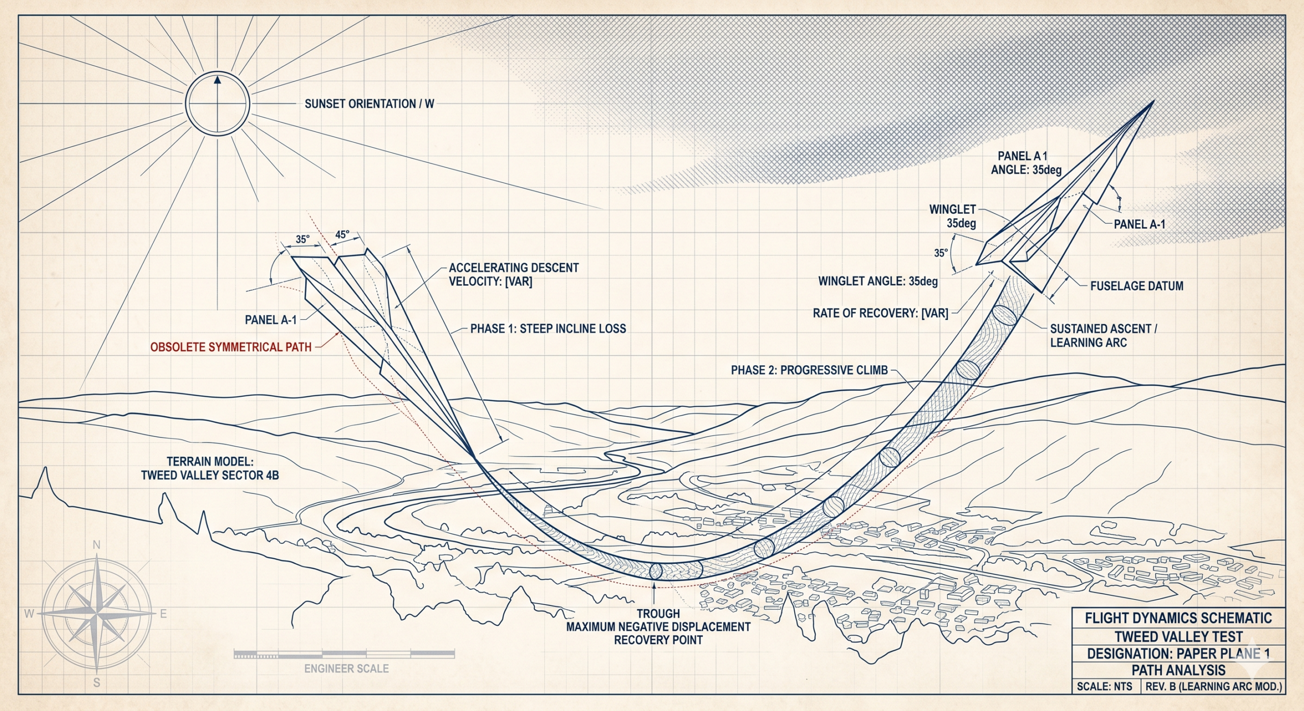 Paper plane J Curve
