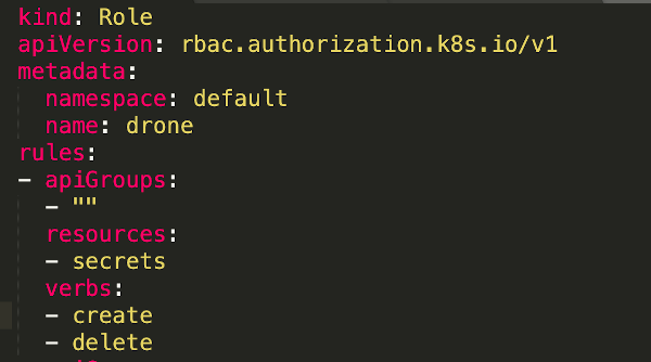 screenhot of YAML file code