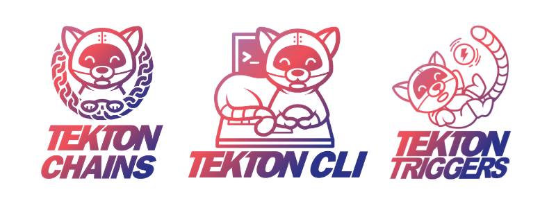 new tekton logos for: tekton chains, cli and triggers