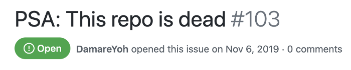 dead repo notice