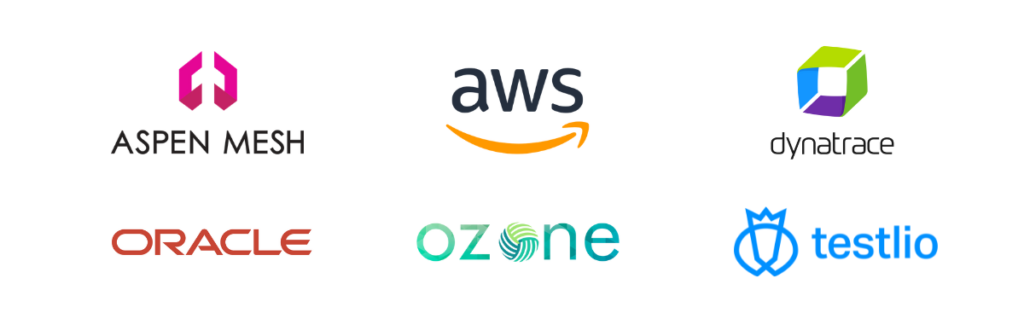 New member logos: Aspen Mesh, AWS, Dynatrace, Oracle, Ozone, Testlio